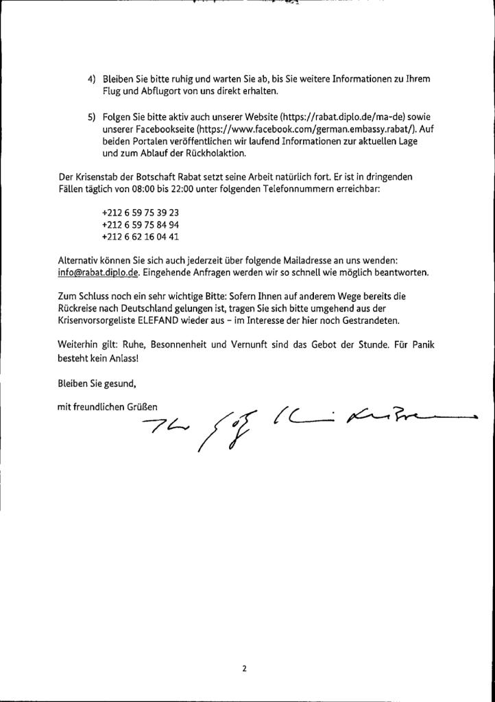 Das Bild zeigt den öffentlichen Landsleutebrief.