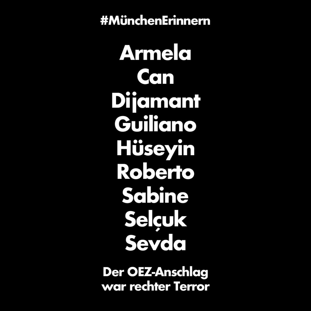 OEZ-Anschlag, München erinnern, Anschlag, Rechtsextremismus, rechtes Attentat, Olympia-Einkaufszentrum, Rassismus